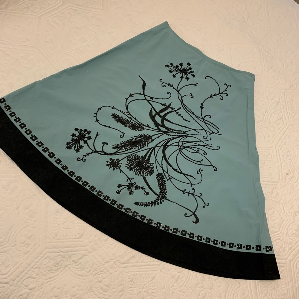 Blue, beaded skirt. Size 6